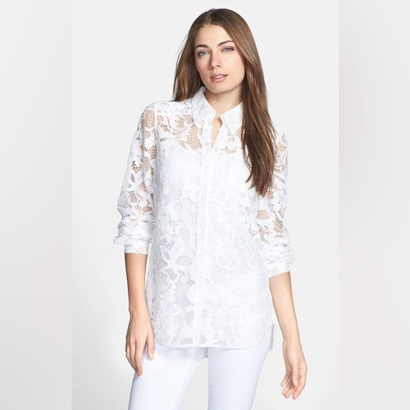 Diane Von Furstenberg Tops - Diane Von Furstenberg Lorelei White Lace top